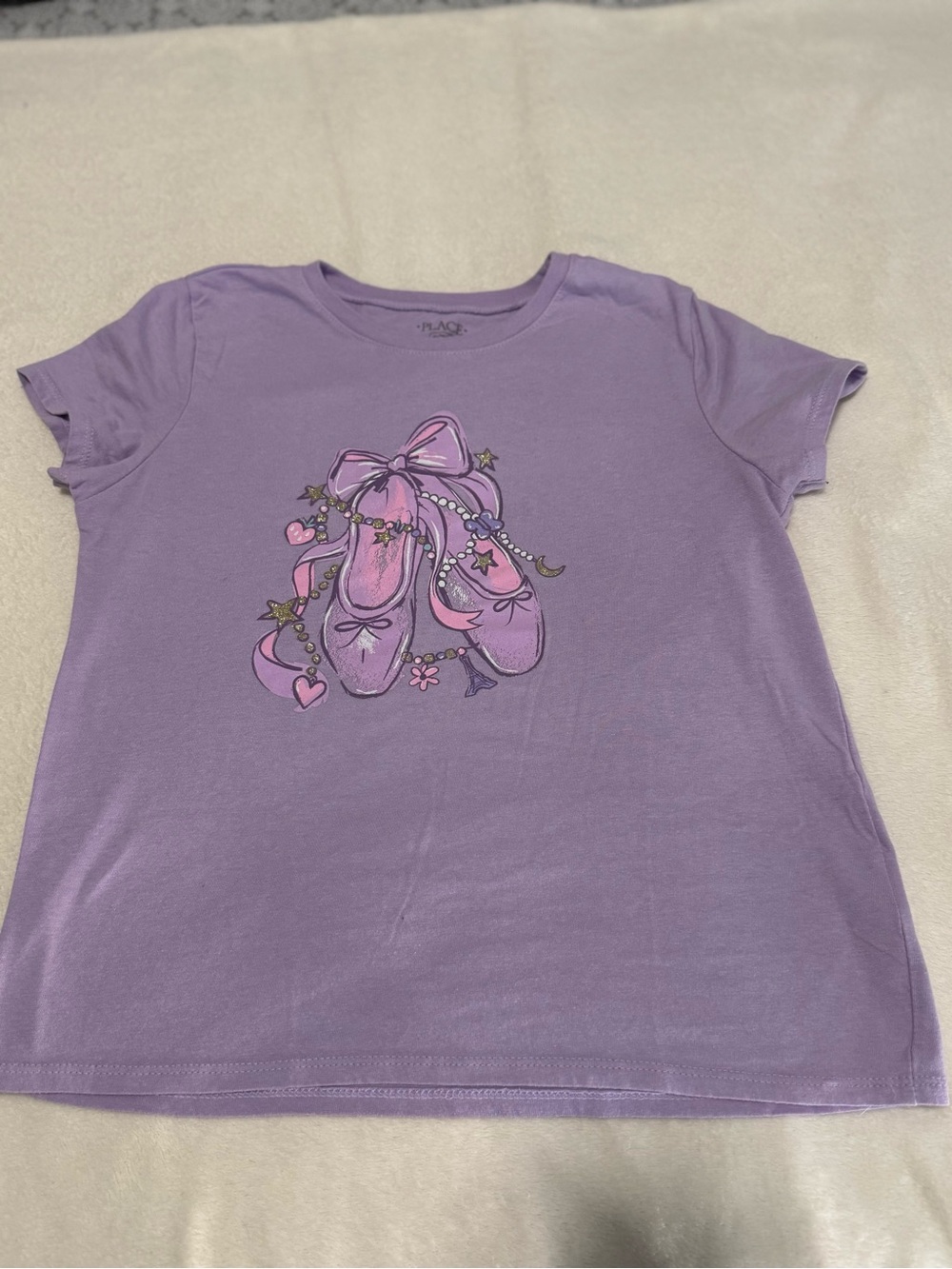 The Children's Place Lavender Tee with Pink Ballet Shoes Graphic